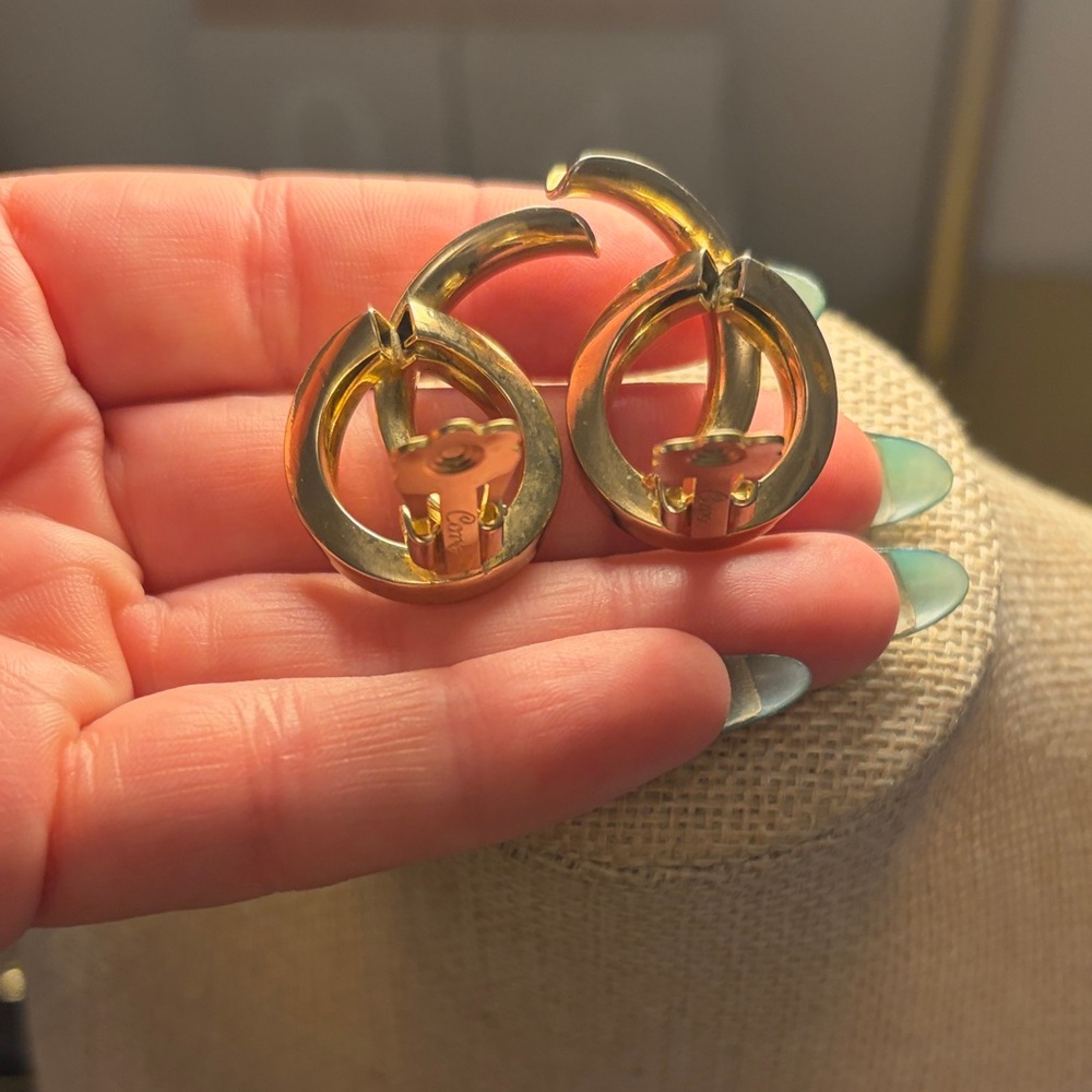 Vintage Coro Gold Swirl Earrings Clip - Picture 5 of 5